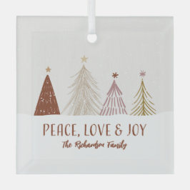 Peace Love & Joy Holidays Christmas Holiday Trees Ornament Aus Glas