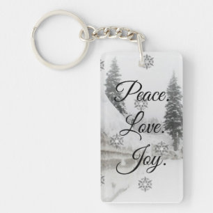 Peace Love Joy Noir et blanc Snowfall Noël