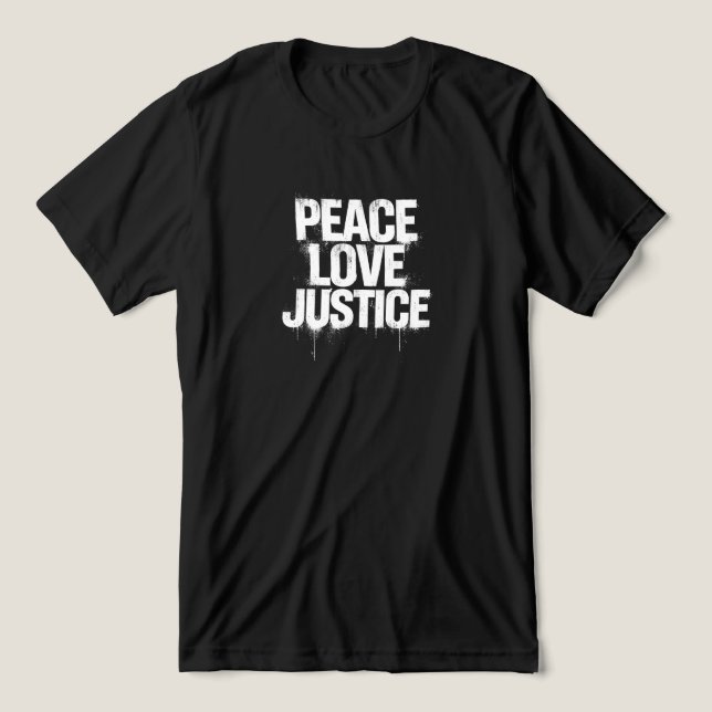 Peace, Love, Justice Tri-Blend Shirt (Design Vorderseite)