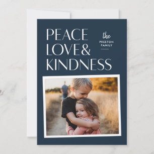 Peace Love & Kindness Holiday Carte photo de Noël