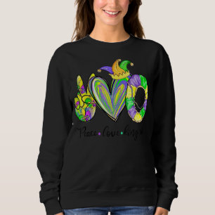Peace Love King Cake Mardi Gras Tshirt Hommes Femm
