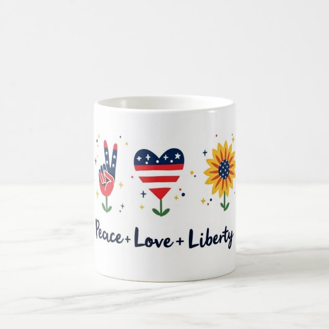 Peace Love Liberty Patriotic Mug (Centre)