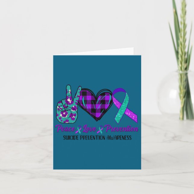 Peace Love Life Suicide Awareness Womens Semi Colo Karte (Vorderseite)