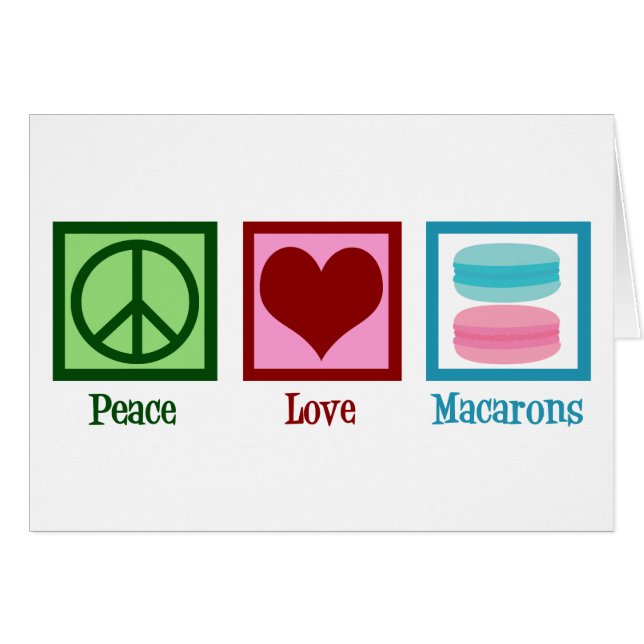 Peace Love Macarons Cute Macaron Bakery Card (Vorderseite (Horizontal))