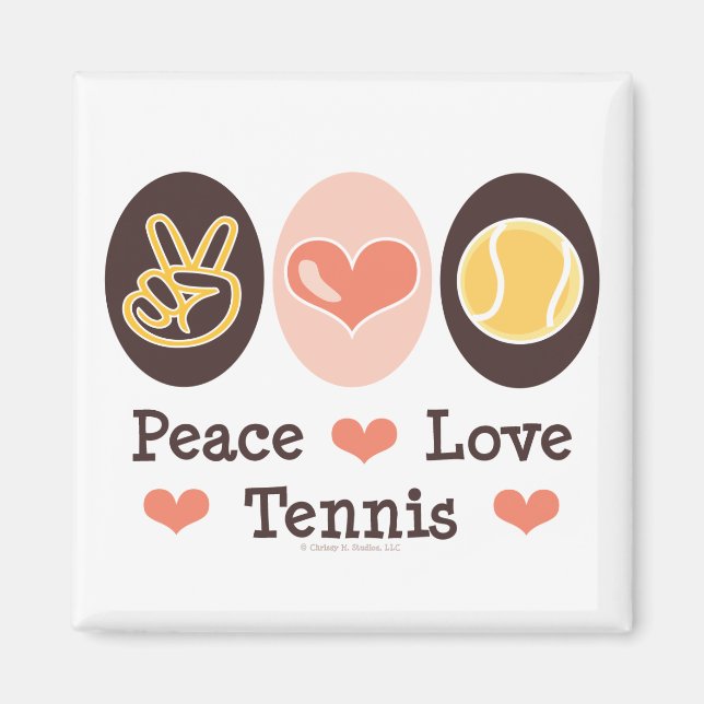 Peace Love Magnet de tennis (Devant)
