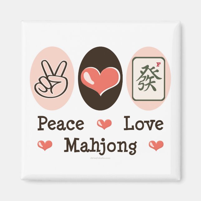 Peace Love Mahjong Magnet (Devant)