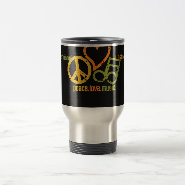 Peace Love Mug - choisir style & couleur (Centre)