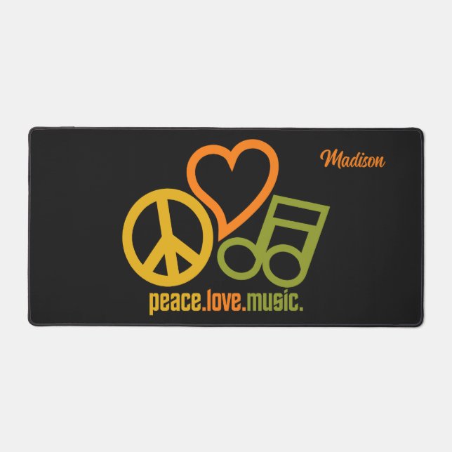 Peace Love Music nom personnalisé (Recto)