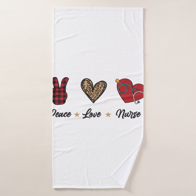 Peace Love Nuring (Serviette de bain)