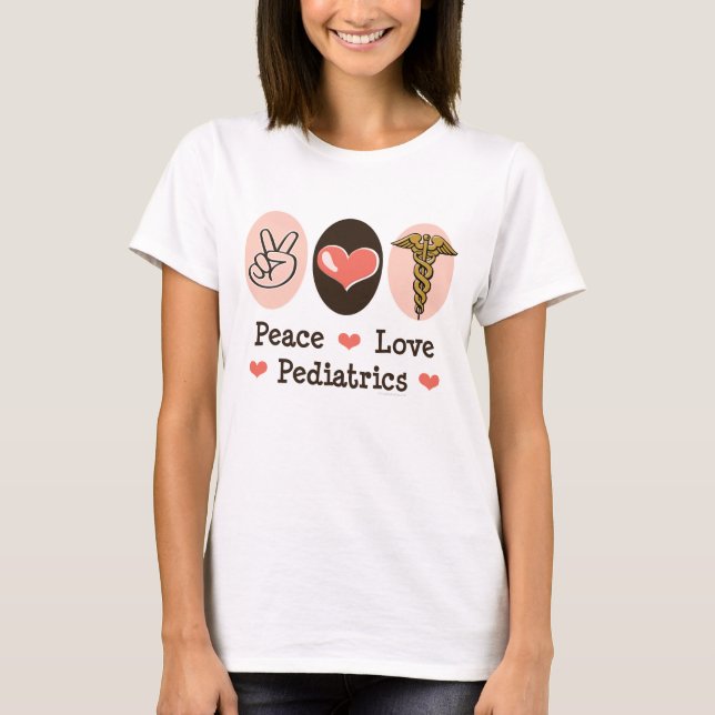 Peace Love Pediatrics Pediatrician Ringer Tee (Vorderseite)