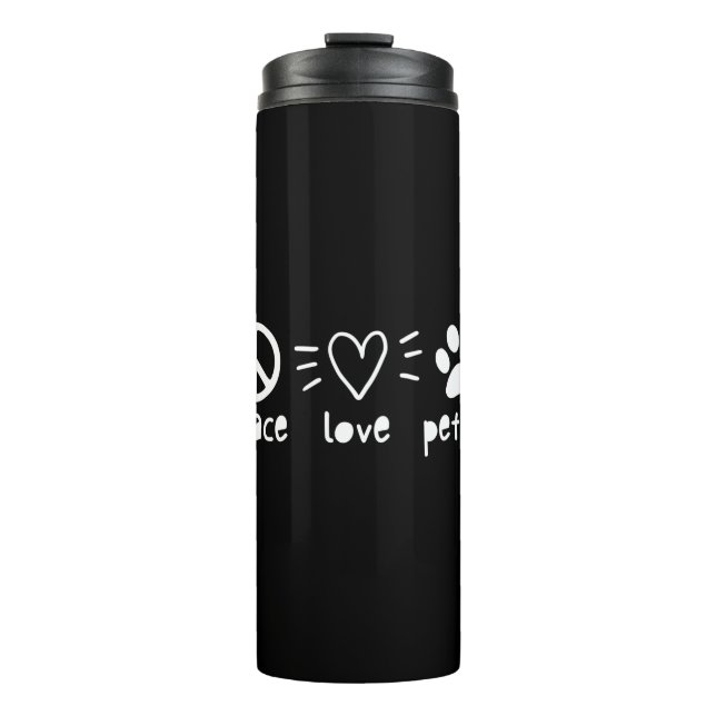 Peace Love Pet Sit Thermosbecher (Vorderseite)