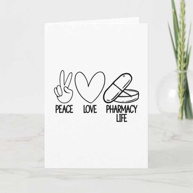Peace Love Pharmacy Life Tech Pharmacist Medicine Karte (Vorderseite)