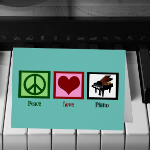 Peace Love Piano Teacher Carte de vacances