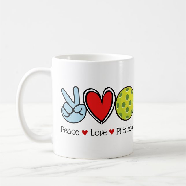 Peace Love Pickleball Coffee Mug (Gauche)