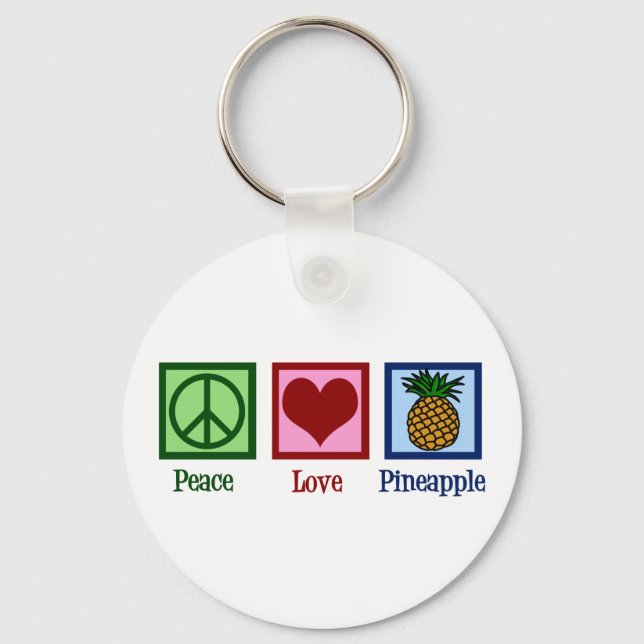 Peace Love Pineapple Schlüsselanhänger (Vorderseite)