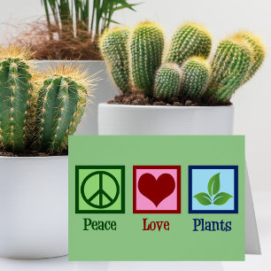 Peace Love Plante mignonne Plante Nursery Carte de