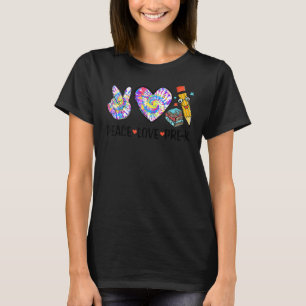 Peace Love Pre K Tie Dye Cute Back to School T-Shirt