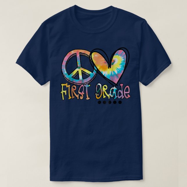 Peace Love Première Année Retour À L'École Tshirt  (Design devant)