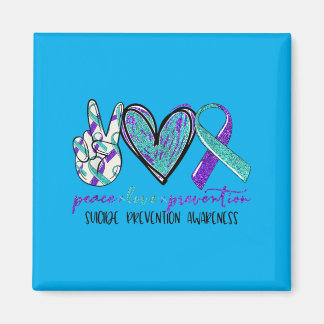Peace Love Prevention Prevention Awareness Ribbon Magnet