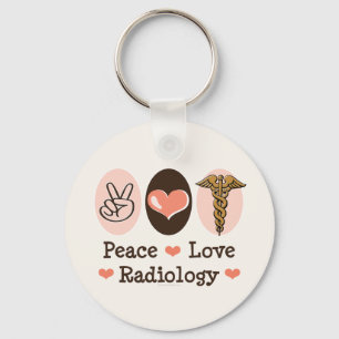 Peace Love Radiology Key Chain Schlüsselanhänger