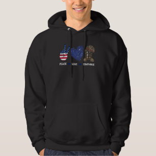 Peace Love Remember Combat Boots American Flag Vet Hoodie