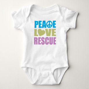 Peace Love Rescue Baby Strampler