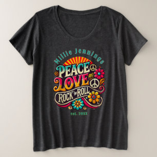 Peace Love RocknRoll Retro les années 70 Vintage P
