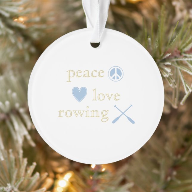 Peace Love Rowing Crew Heart Ores Blue and Gold (Arbre)