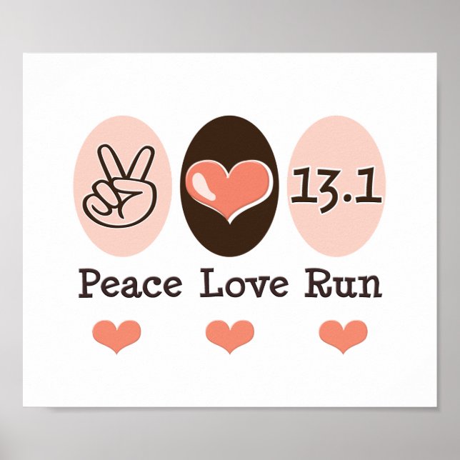 Peace Love Run 13.1 Demi-Marathon Poster (Devant)