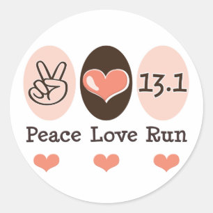 Peace Love Run 13.1 Sticker à demi-marathon