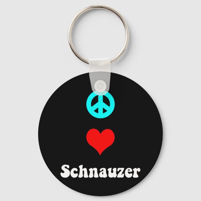 Peace love Schnauzer Schlüsselanhänger (Vorderseite)