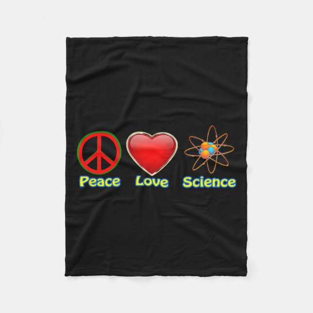 Peace Love Science  Fleecedecke (Vorderseite)