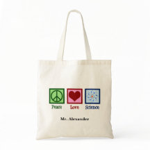Peace Love Science Teacher Personalized