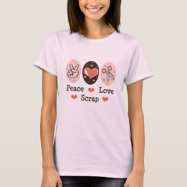 Peace Love Scrapbooking T-shirt bio (Devant)