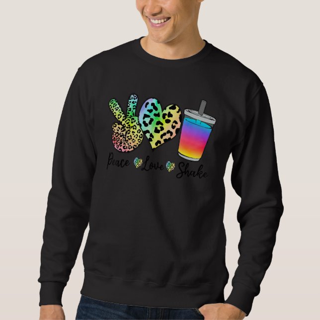 Peace Love Shake Mix Drinks Shaker Cute Bartender  Sweatshirt (Vorderseite)