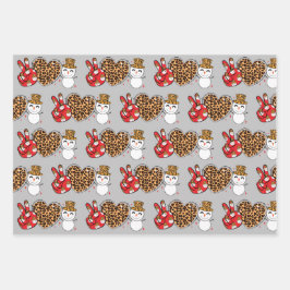 Peace Love Snowman Wrapper Papier plat SET 3