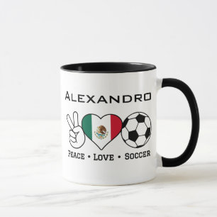 Peace Love Soccer Mug