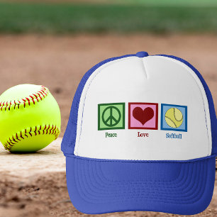 Peace Love Softball Spielerin Truckerkappe