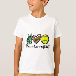 Peace Love Softll Für Teenie-Mädchen Süßer Leopard T-Shirt