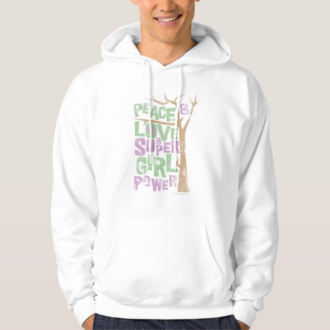 Peace Love & Supergirl Power Hoodie (Vorderseite)