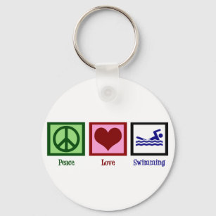 Peace Love Swimming Schlüsselanhänger