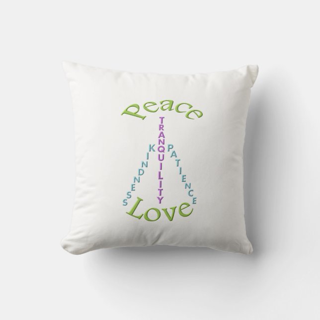 Peace Love Tranquilité Kindness Coussin (Recto)