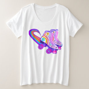 Peace Love Vintage 1960s Patinage à rouleaux rose 