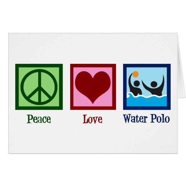 Peace Love Water Polo Team Carte de vacances (Devant horizontal)