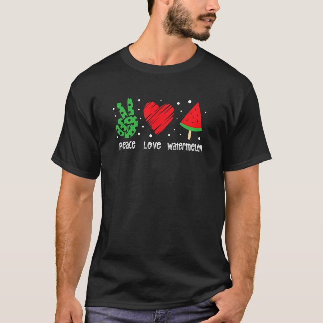 Peace Love Watermelon Happy Watermelon Day Fruit M T-Shirt (Vorderseite)