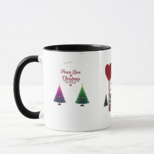Peace Love Weihnachts-Kombi-Tasse – Lebendige Feie Tasse