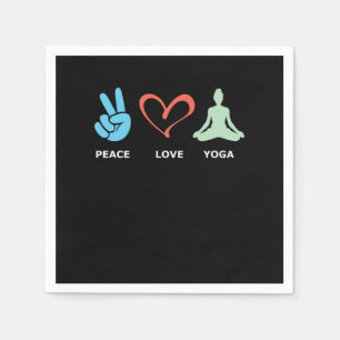 Peace Love Yoga Asana Zen Meditation Buddhism Gift Serviette