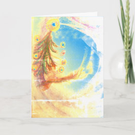 Peace-Magical Christmas Tree Blue Card Feiertagskarte