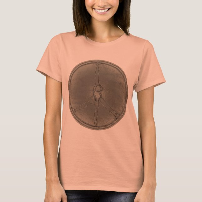 Peace Man T-shirt bronze cercle de pièce (Devant)