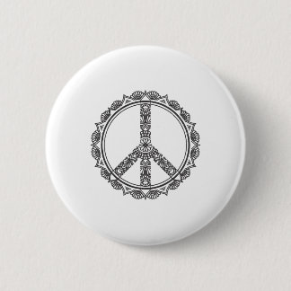 Peace Mandala Peace Sign Yoga Buddha Yogi Gift - C Button